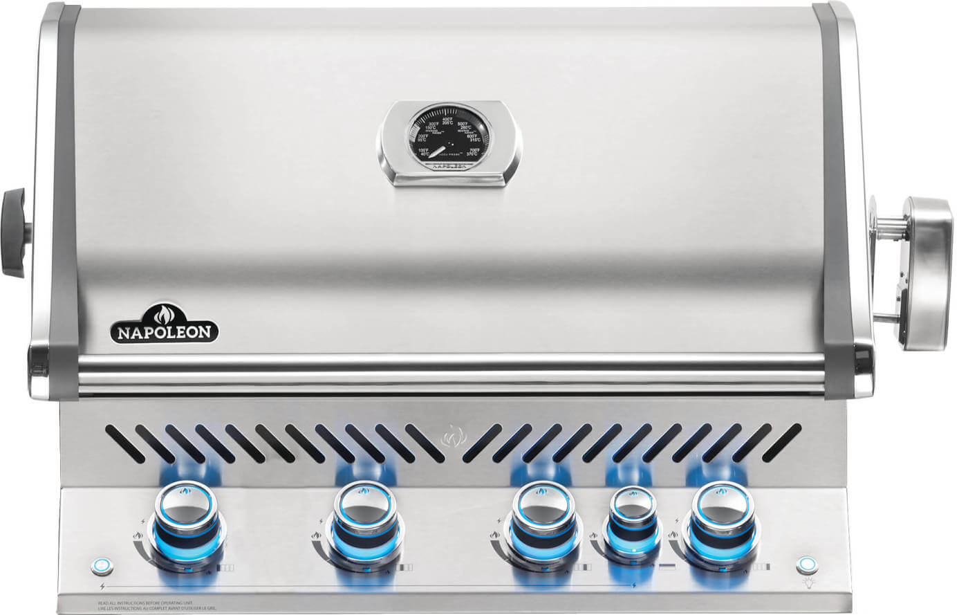 BBQ Napoléon Prestige 500 encastrable acier inoxydable avec brûleurs latéral et arrière infrarouges